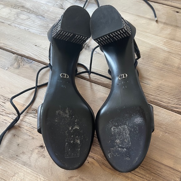 CHRISTIAN DIOR Rainbow Stellar Block Heel Lace-up Open-Toe Sandals - Picture 12 of 13